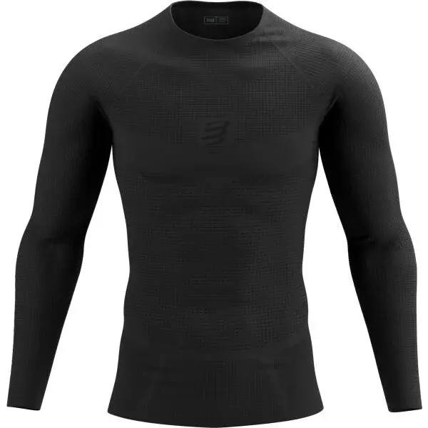 Compressport ON/OFF BASE LAYER LS TOP M Pánske funkčné tričko, čierna, veľkosť