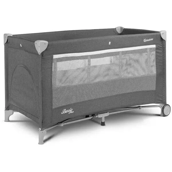 CARETERO BASIC PLUS Cestovná postieľka, tmavo sivá, veľkosť