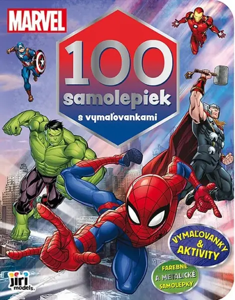 100 samolepiek s maľovankami Marvel