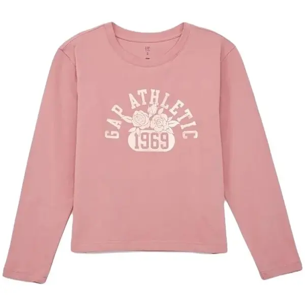 GAP FRCH VALUE LOGO Dievčenské tričko s dlhým rukávom, ružová, veľkosť