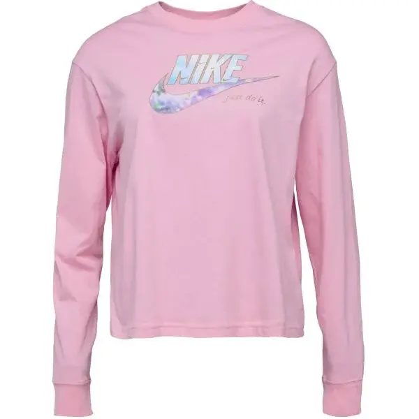 Nike NSW TEE OC 1 LS BOXY Dámske tričko s dlhým rukávom, ružová, veľkosť