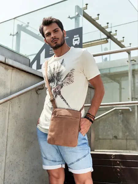 Pánská kožená taška Ragnar, světle hnědá