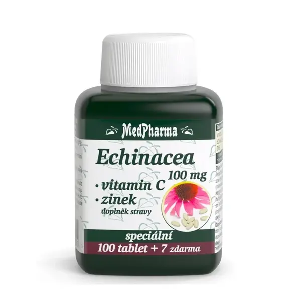 MedPharma Echinacea 100mg + vitamin C + zinek 107 tablet