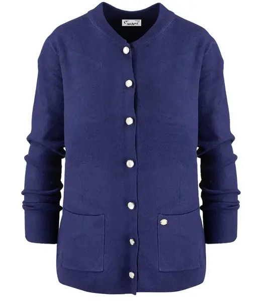 Pri Classic warm thick short cardigan sweater EMILIA decorative buttons