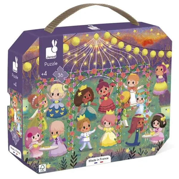 Janod Puzzle v kufříku Princezny 36 ks