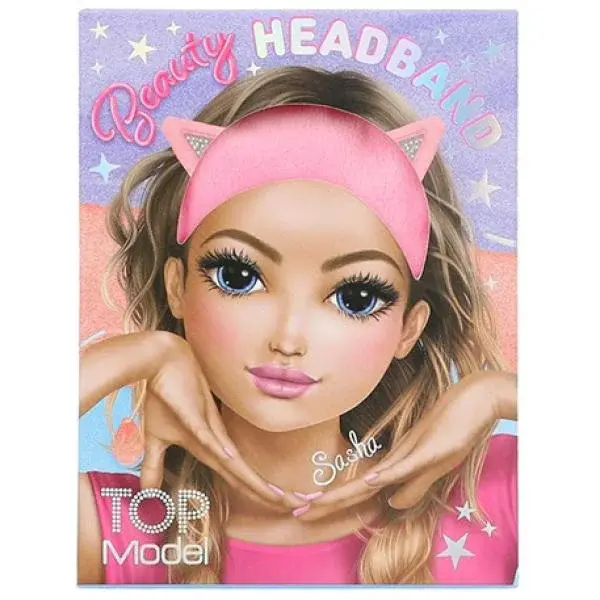 Top Model Kosmetická čelenka s oušky, Růžová, Sasha