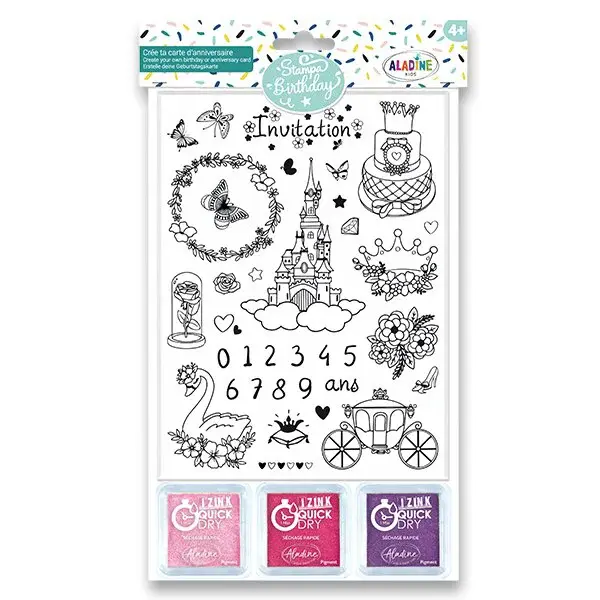 Razítka Aladine Stampo Birthday - Princezny, 35 ks