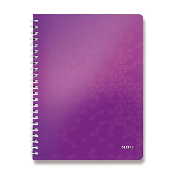 Kroužkový blok Leitz Wow A4, linkovaný, 80 listů - fialový