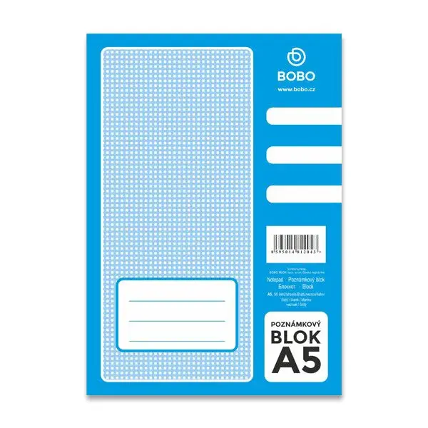 Lepený blok Bobo blok - A5, čistý, 50 listů