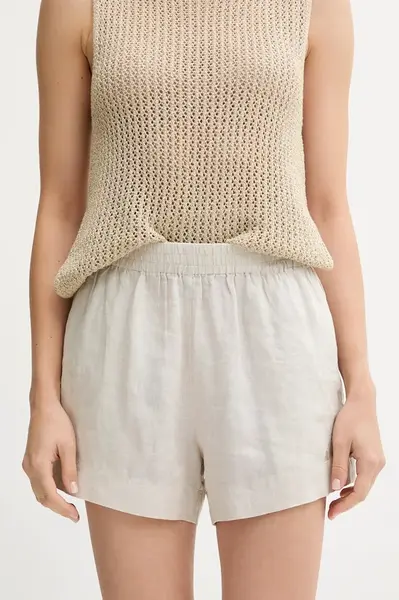 Bavlněné šortky MC2 Saint Barth modrá barva, high waist, MEA002