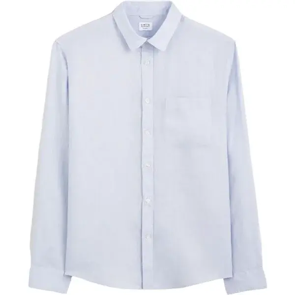 CELIO DAFLIX Pánska ľanová košeľa, svetlomodrá, veľkosť