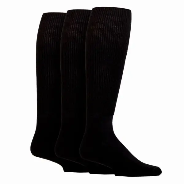 IOMI 3 páry Diabetik podkolienok Bambus so zdravotným lemom Čierne - Veľkosť ponožky 46-50