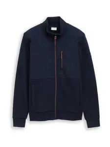 TOM TAILOR Tepláková bunda  tmavomodrá