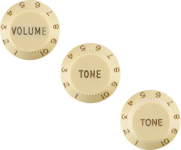 Fender Stratocaster Knobs, Aged White, Left-Handed