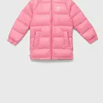 Dětská péřová bunda adidas Originals DOWN JACKET ELO růžová barva