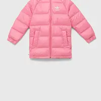 Dětská péřová bunda adidas Originals DOWN JACKET ELO růžová barva