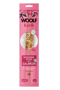 Woolf pochoutka earth noohide XL stick with salmon 85g