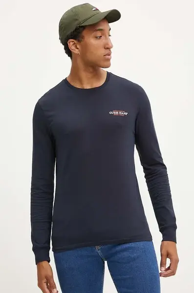 Bavlněné tričko s dlouhým rukávem Guess Jeans