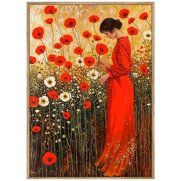 Monee OBRAZ NA SKLE, krajina a příroda, květiny, ženy, 50/70 cm