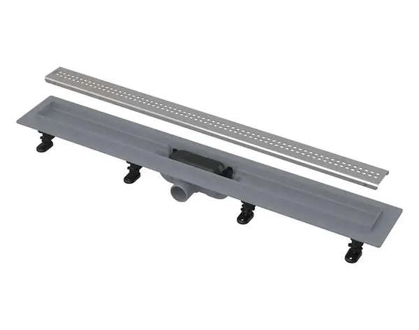 Alcadrain - Sprchový žlab Simple 55 cm, s okrajem pro perforovaný rošt, včetně roštu, nerez mat APZ9-550MROZ1