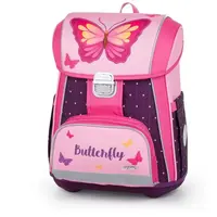 Oxybag BUTTERFLY Školská aktovka, ružová, veľkosť