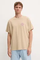 Bavlněné tričko Levi's béžová barva, s potiskem, 87373