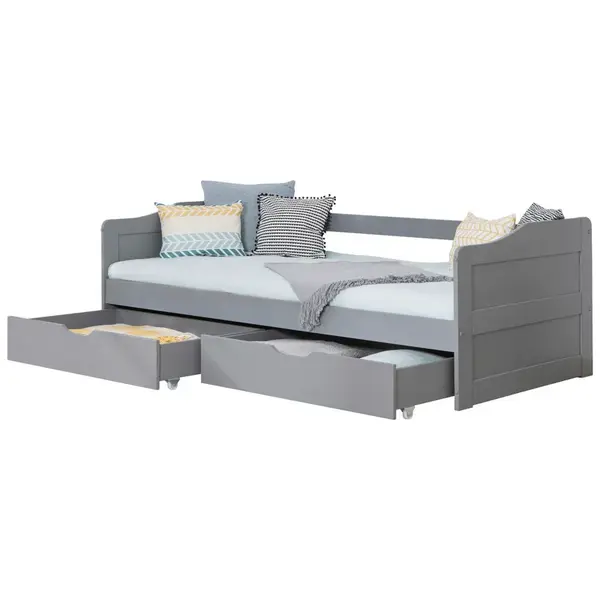 MID.YOU POSTEL S ÚLOŽNÝM PROSTOREM, 90/200 cm, světle šedá