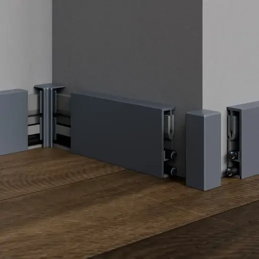 Roh k soklu Profil-EU sivá matná, PVC, dĺžka 2 cm, výška hrany 50 mm, SKKOMPVNI2ST50