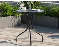 Okrúhly záhradný stôl Plano, priemer 60 cm, čierny%