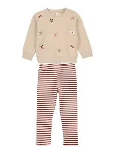 Lindex Set  svetlobéžová / červená