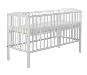 KLUPŚ Dřevěná postýlka pro miminko, 120x60 - bílá
