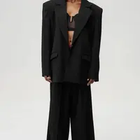 Vlněné kalhoty Undress Code Liberté Pants černá barva, široké, high waist, 763