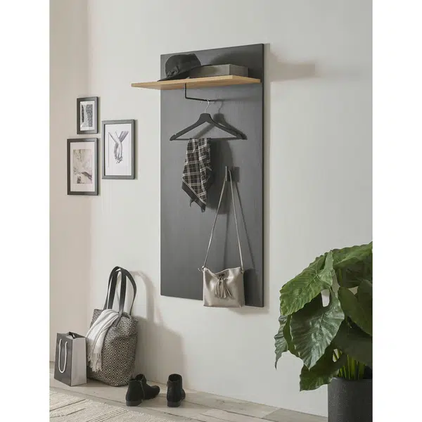 Carryhome ŠATNÍ PANEL, černá, dub artisan, 64/130/28 cm