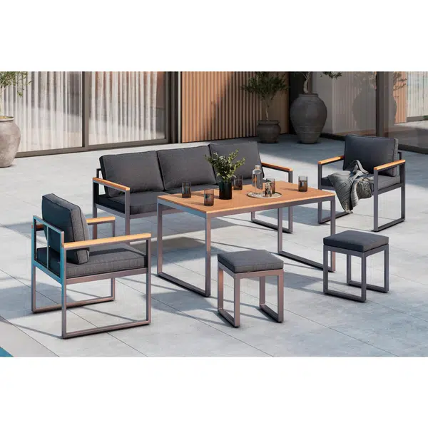 Ambia Garden ZAHRADNÍ JÍDELNÍ SET 6dílné, kov, plast, textil