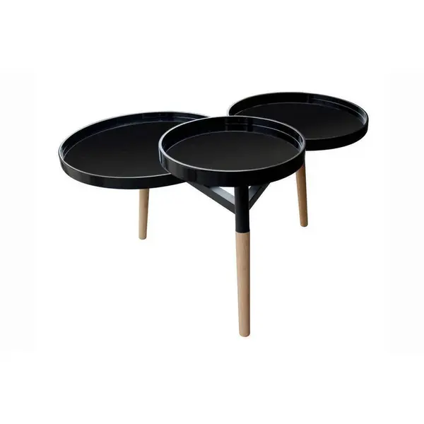 ODKLÁDACÍ STOLEK, bambus, černá