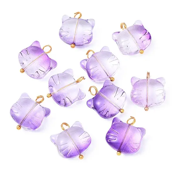 10Pcs Glass Pendants