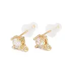 Brass Clear Cubic Zirconia Stud Earring Findings