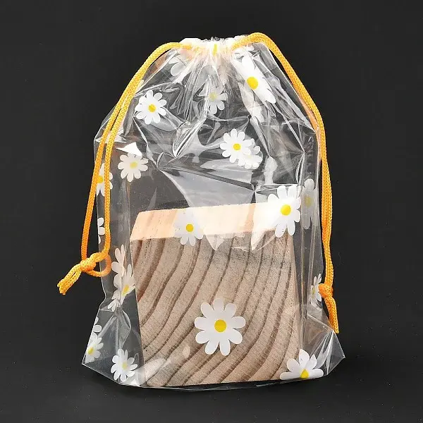Plastic Frosted Drawstring Bags