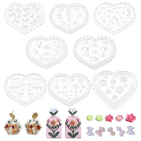 8Pcs 8 Styles Silicone Molds