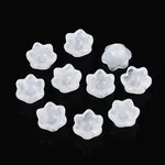 Transparent Spray Painted Glass Bead Caps