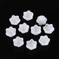 Transparent Spray Painted Glass Bead Caps