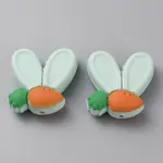 Rabbit Ears with Carrot Food Grade Eco-Friendly Silicone Focal Beads