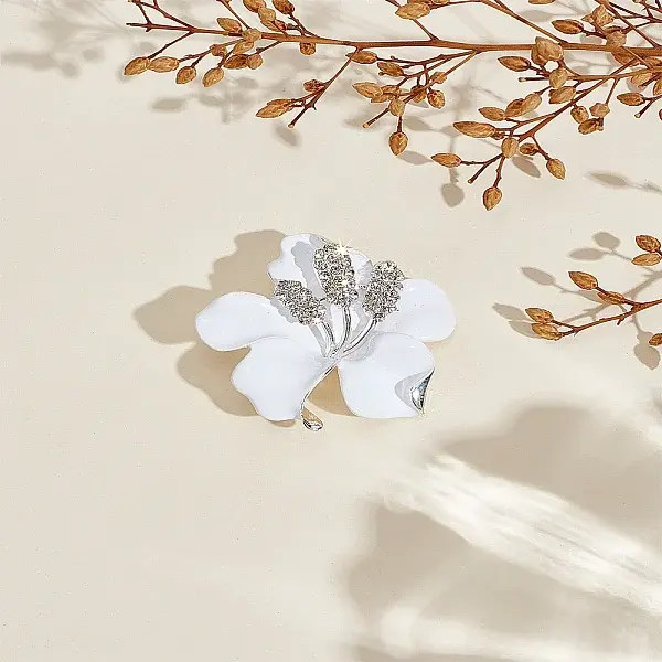 1Pc Crystal Rhinestone Flower Brooch Pin