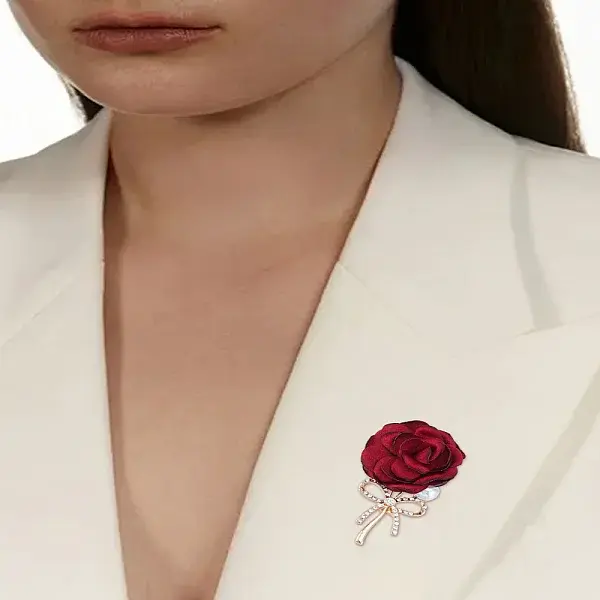 1Pc Cloth Flower Brooch