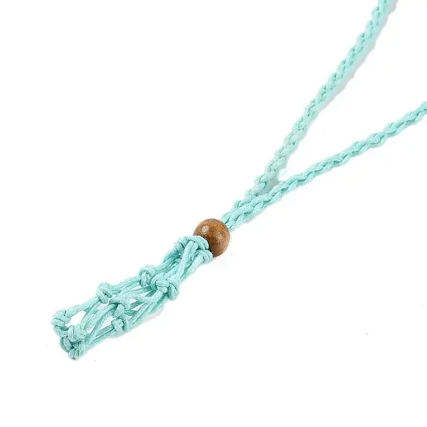 Braided Waxed Cord Empty Macrame Pouch Slider Necklace Making