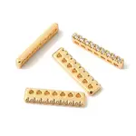 Brass Micro Pave Clear Cubic Zirconia Spacer Bars