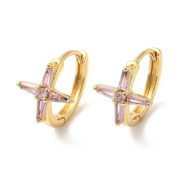 Cross Cubic Zirconia Cuff Earrings