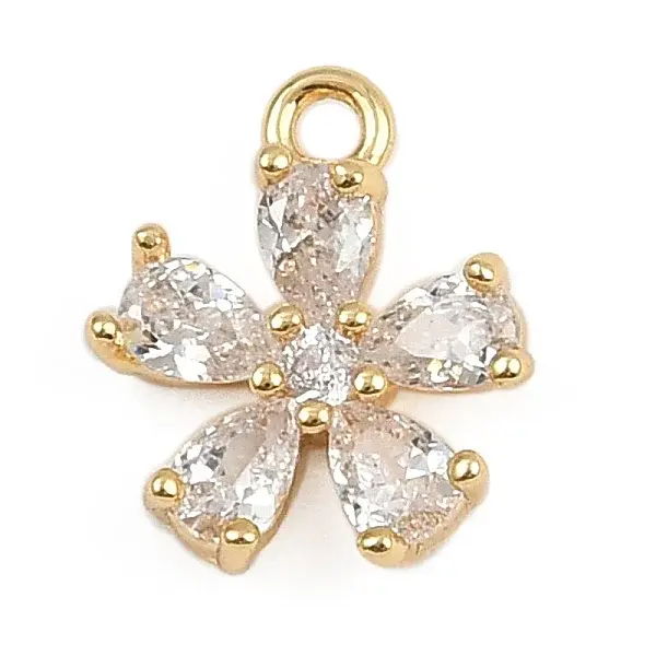 Brass Micro Pave Cubic Zirconia Pendants