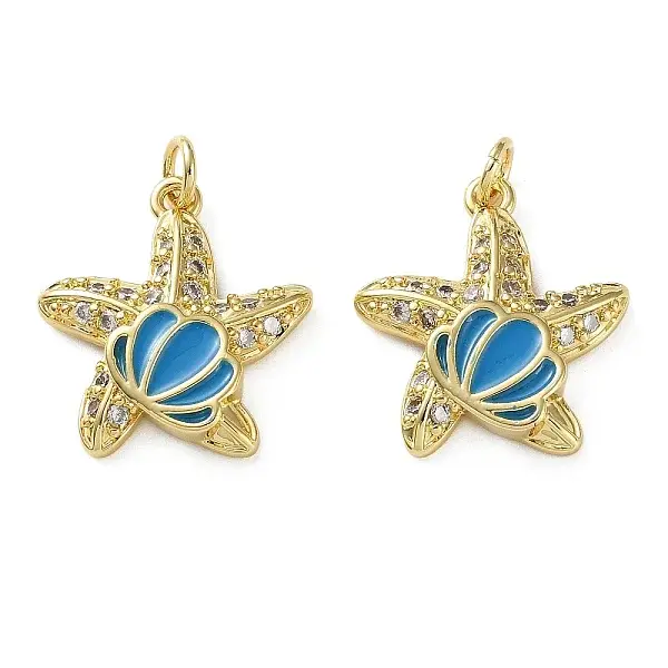 Brass Micro Pave Clear Cubic Zirconia Pendants