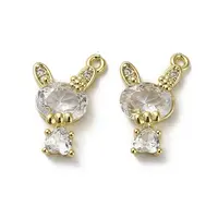 Brass Micro Pave Cubic Zirconia Pendants